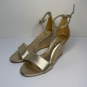 Lilly Pulitzer Bridgette Espadrille Wedge Gold Metallic Womens Shoes